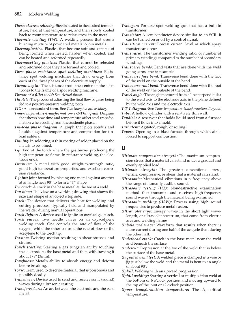 Modern Welding, 11th Edition page 882
