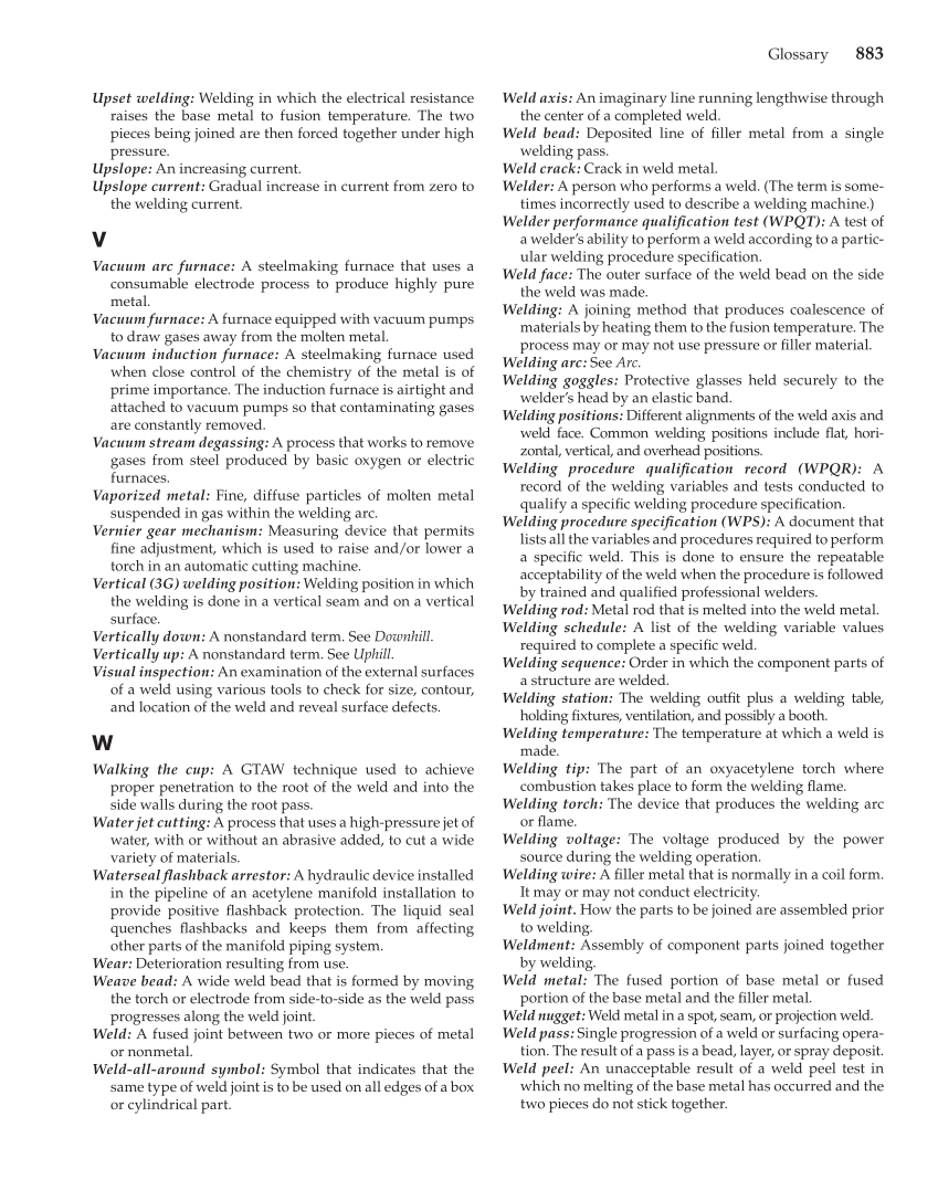 Modern Welding, 11th Edition page 883