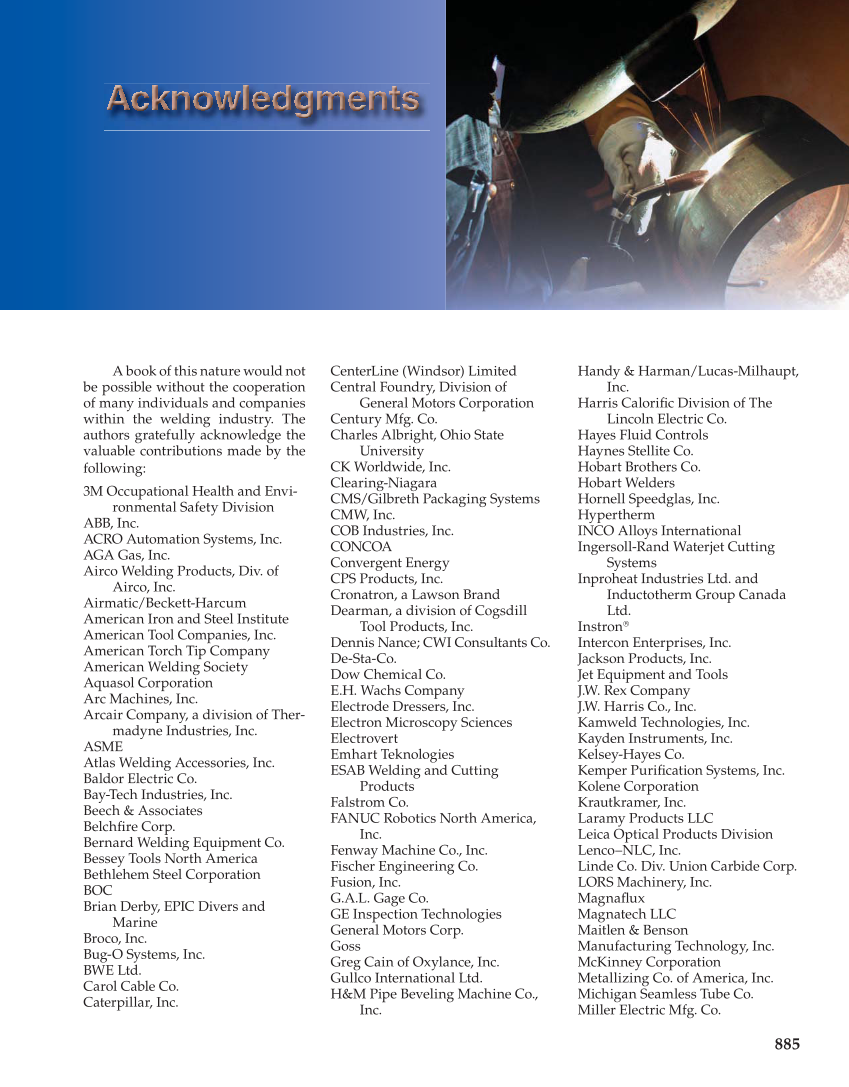 Modern Welding, 11th Edition page 885