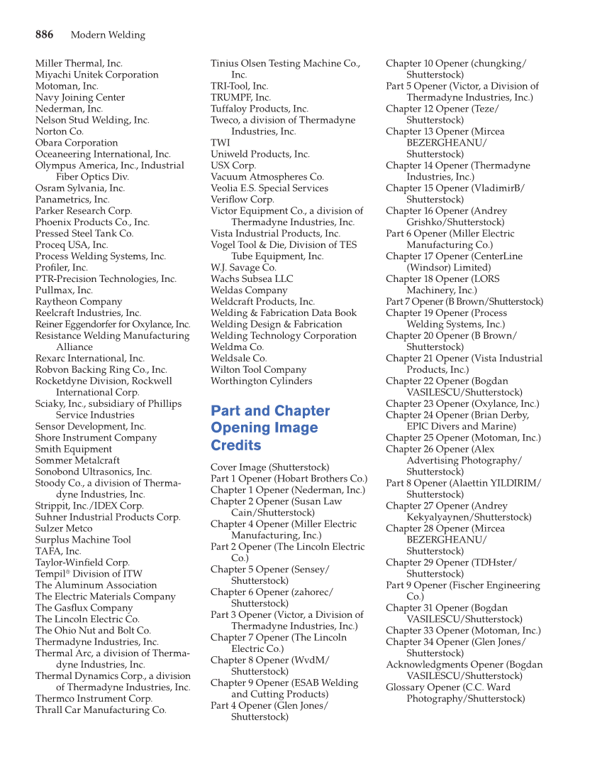 Modern Welding, 11th Edition page 886