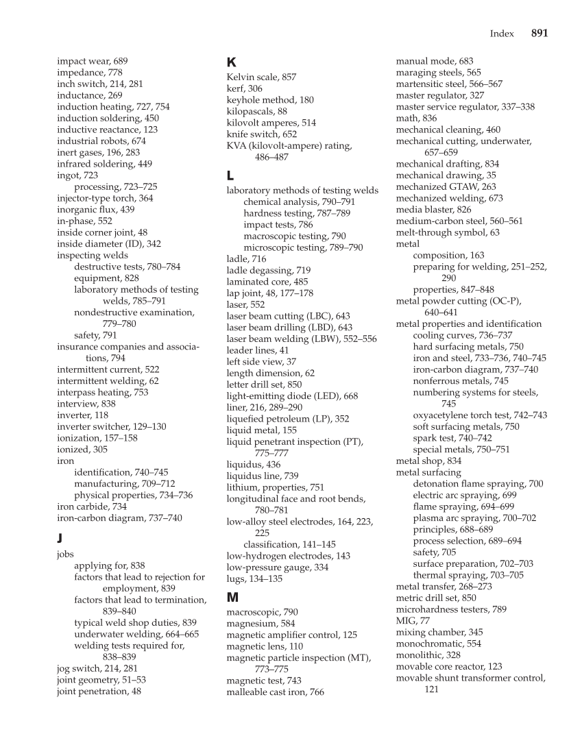 Modern Welding, 11th Edition page 891