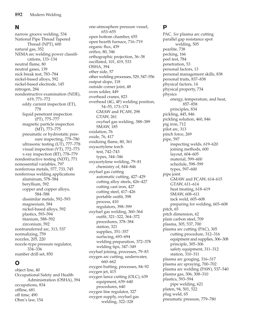 Modern Welding, 11th Edition page 892
