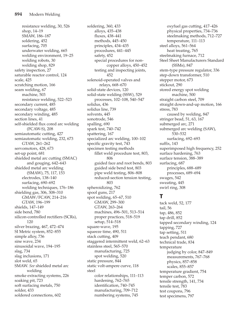 Modern Welding, 11th Edition page 894