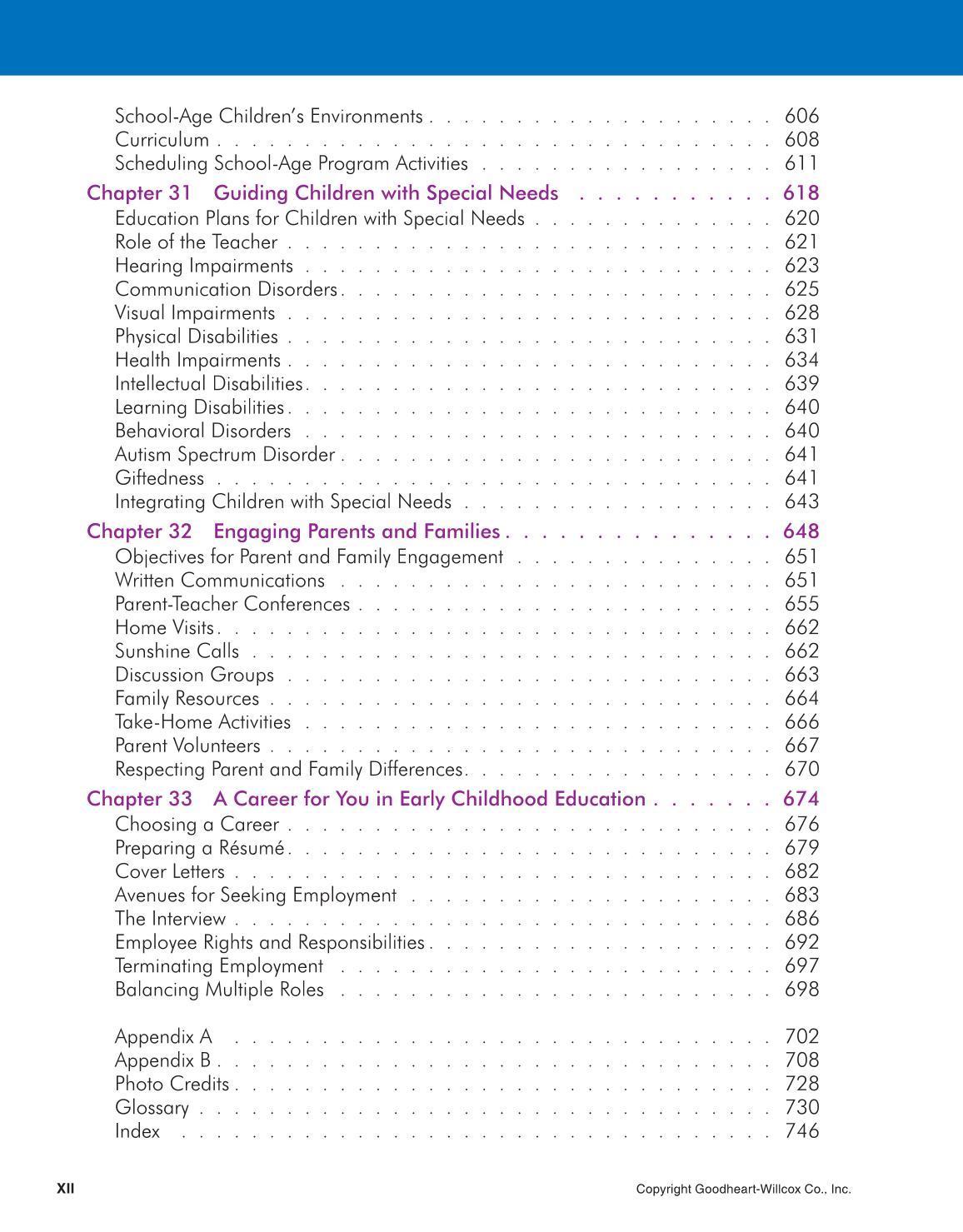 Working with Young Children, 8th Edition page xii