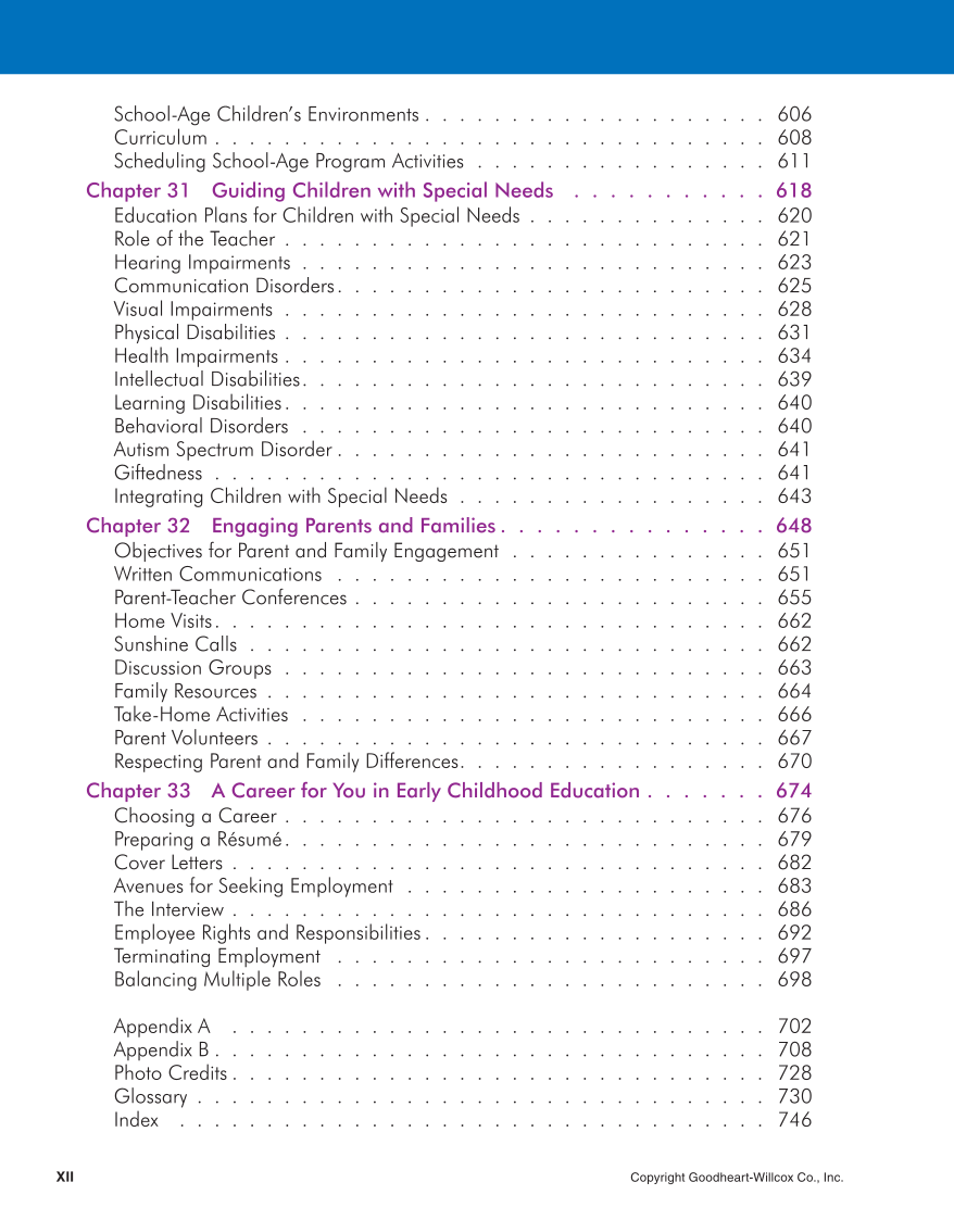 Working with Young Children, 8th Edition page xii