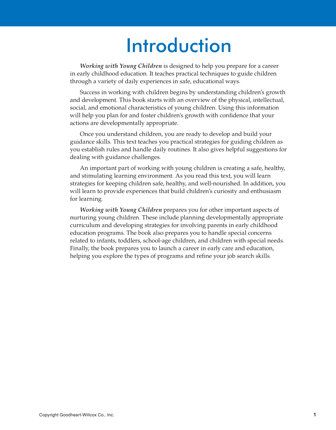 Working with Young Children, 8th Edition page 1