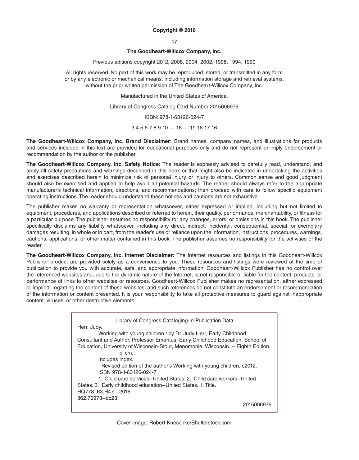 Working with Young Children, 8th Edition page ii