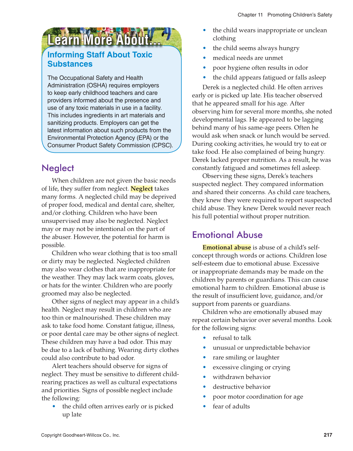 Working with Young Children, 8th Edition page 217