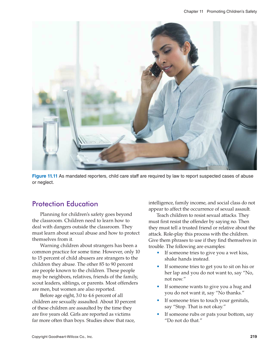 Working with Young Children, 8th Edition page 219
