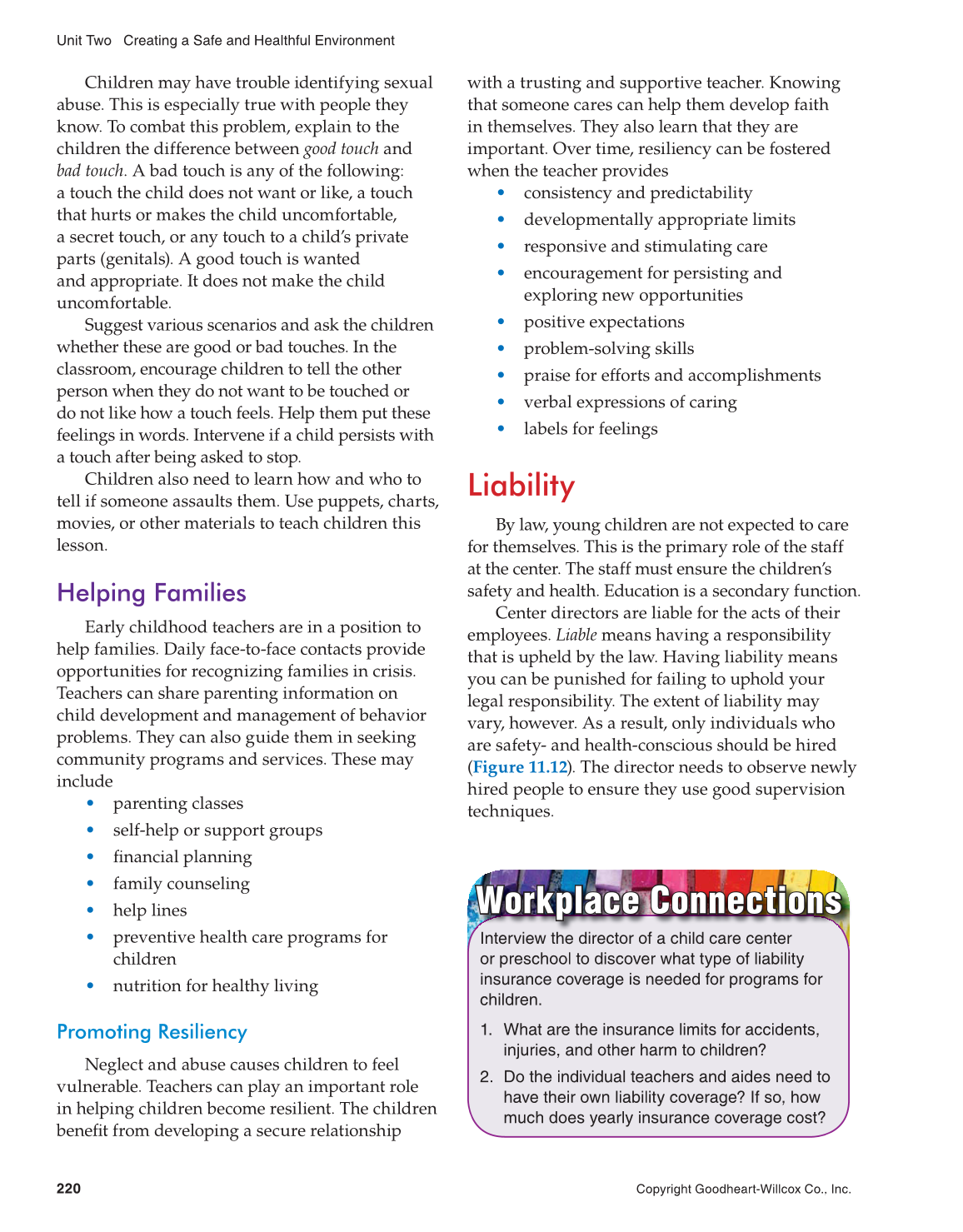 Working with Young Children, 8th Edition page 220