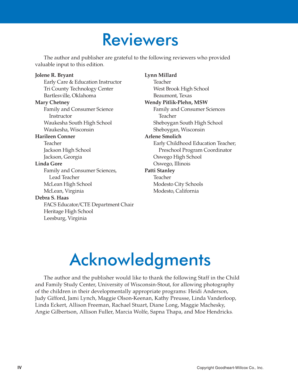 Working with Young Children, 8th Edition page iv