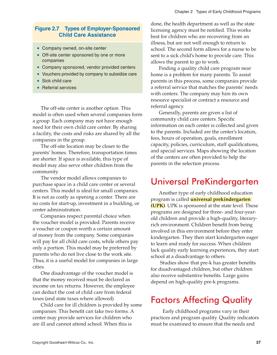 Working with Young Children, 8th Edition page 37