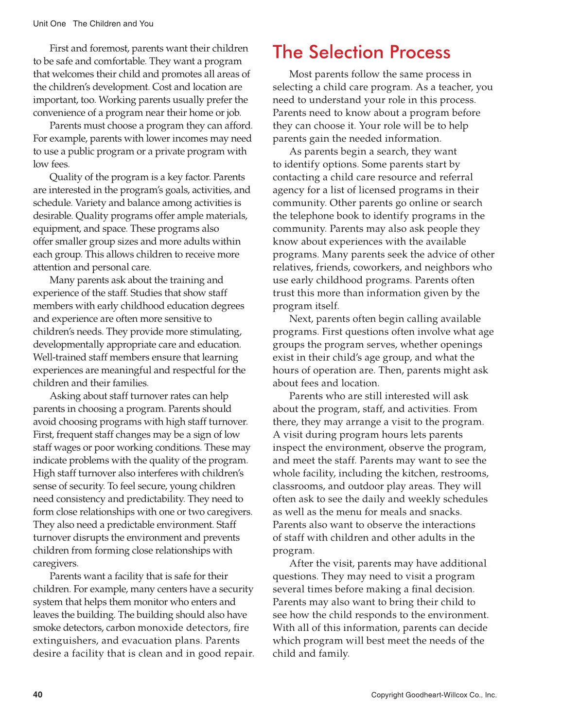 Working with Young Children, 8th Edition page 40