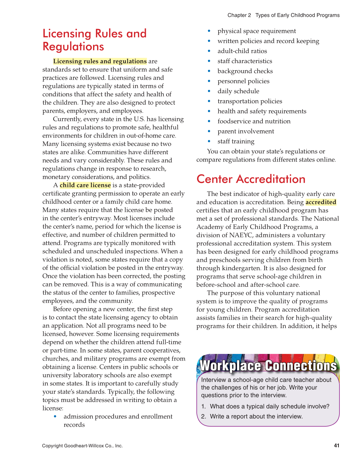 Working with Young Children, 8th Edition page 41