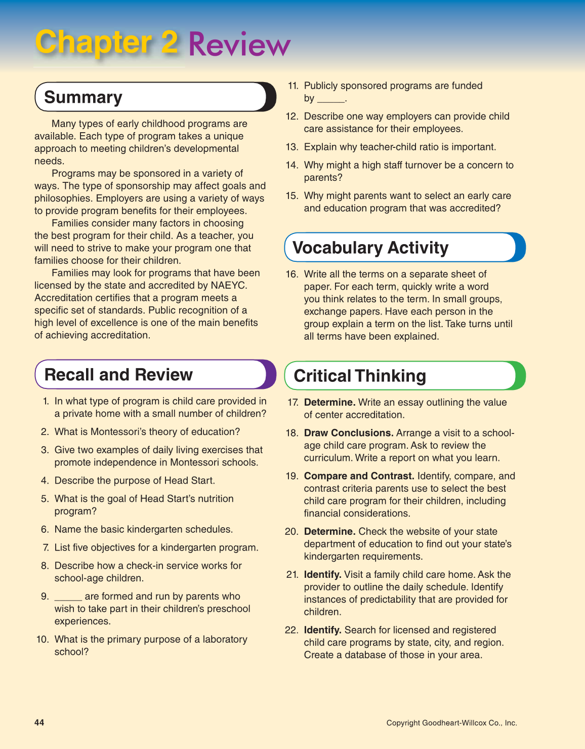 Working with Young Children, 8th Edition page 44