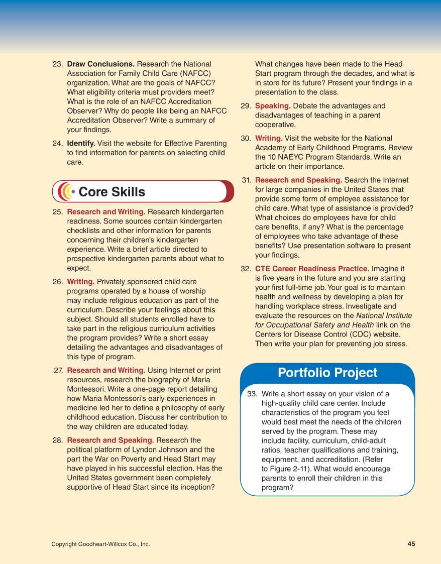 Working with Young Children, 8th Edition page 45