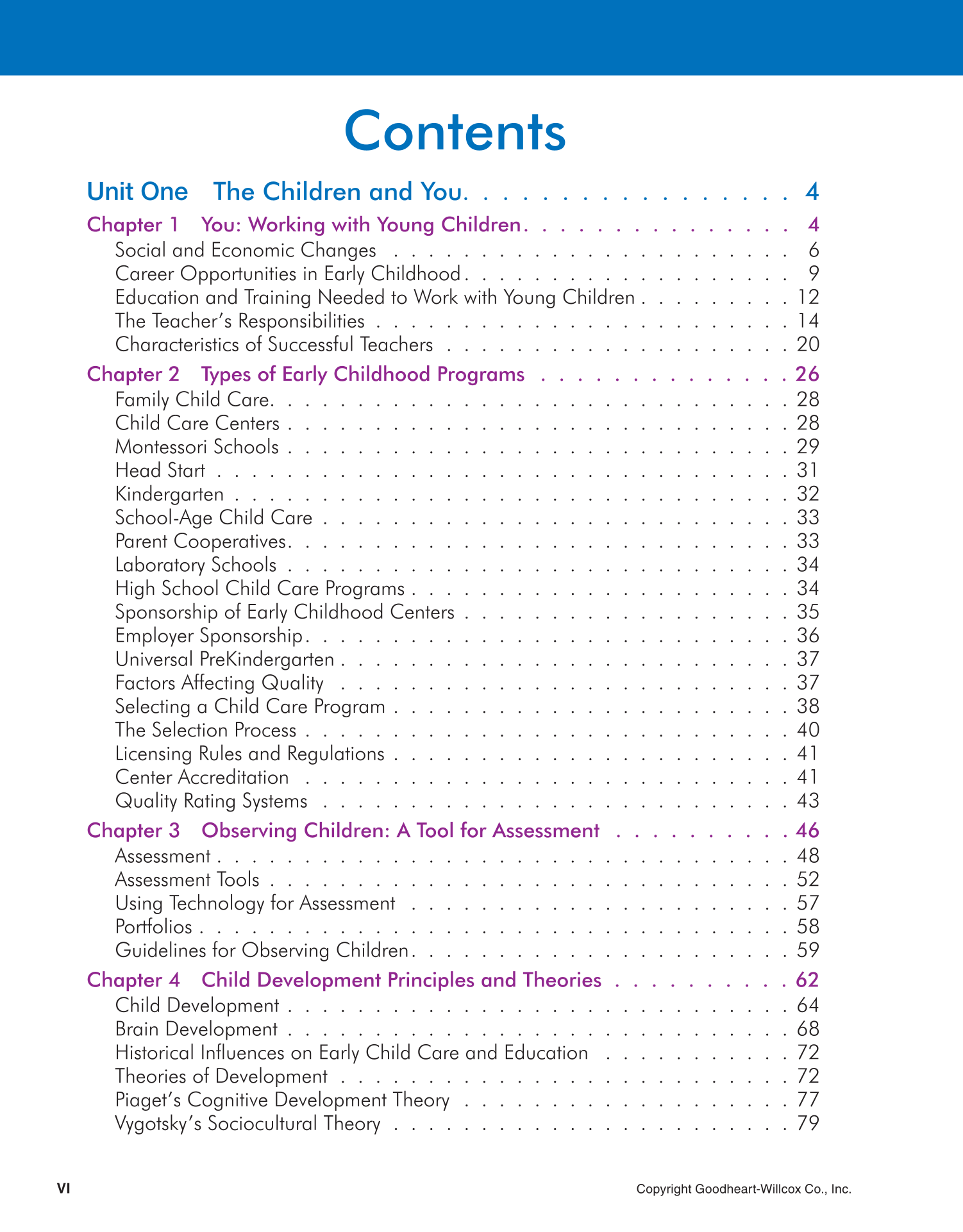 Working with Young Children, 8th Edition page vi