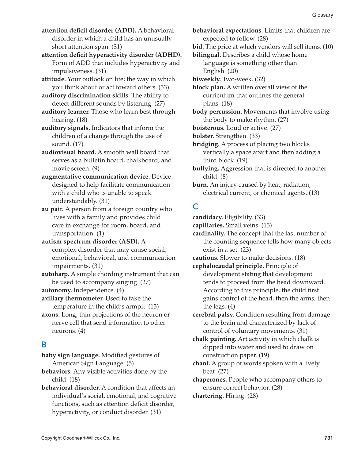 Working with Young Children, 8th Edition page 731