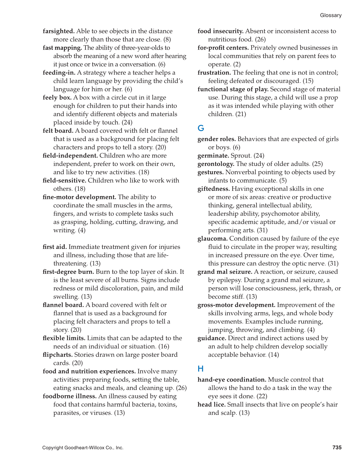 Working with Young Children, 8th Edition page 735