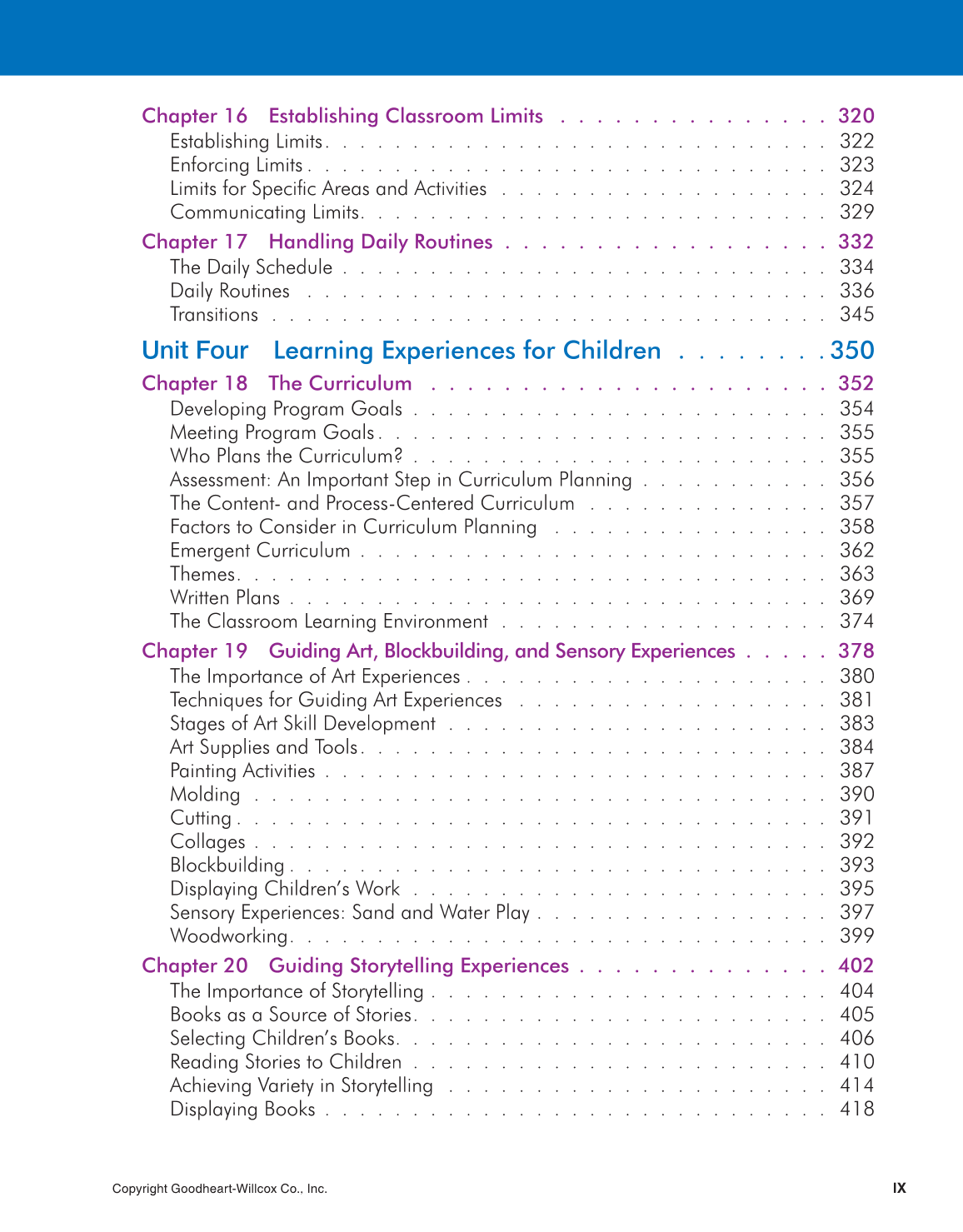 Working with Young Children, 8th Edition page ix