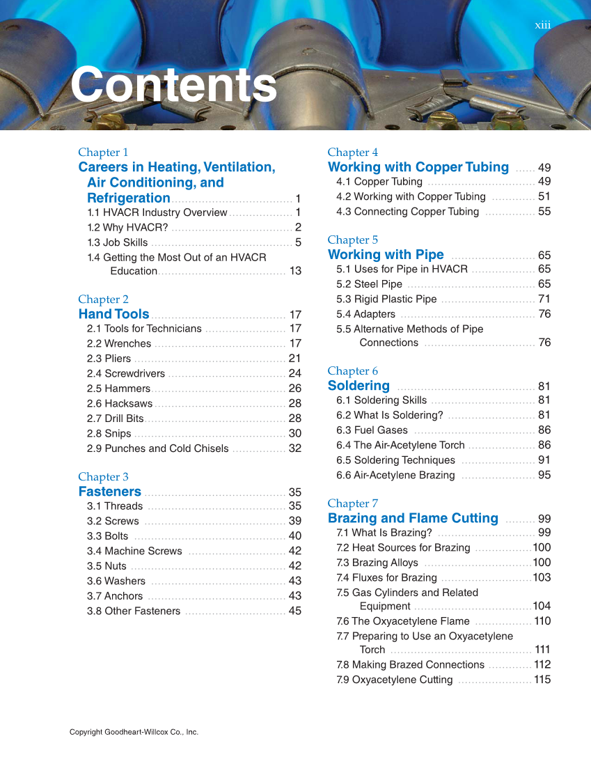 Heating and Cooling Essentials, 4th Edition page xiii