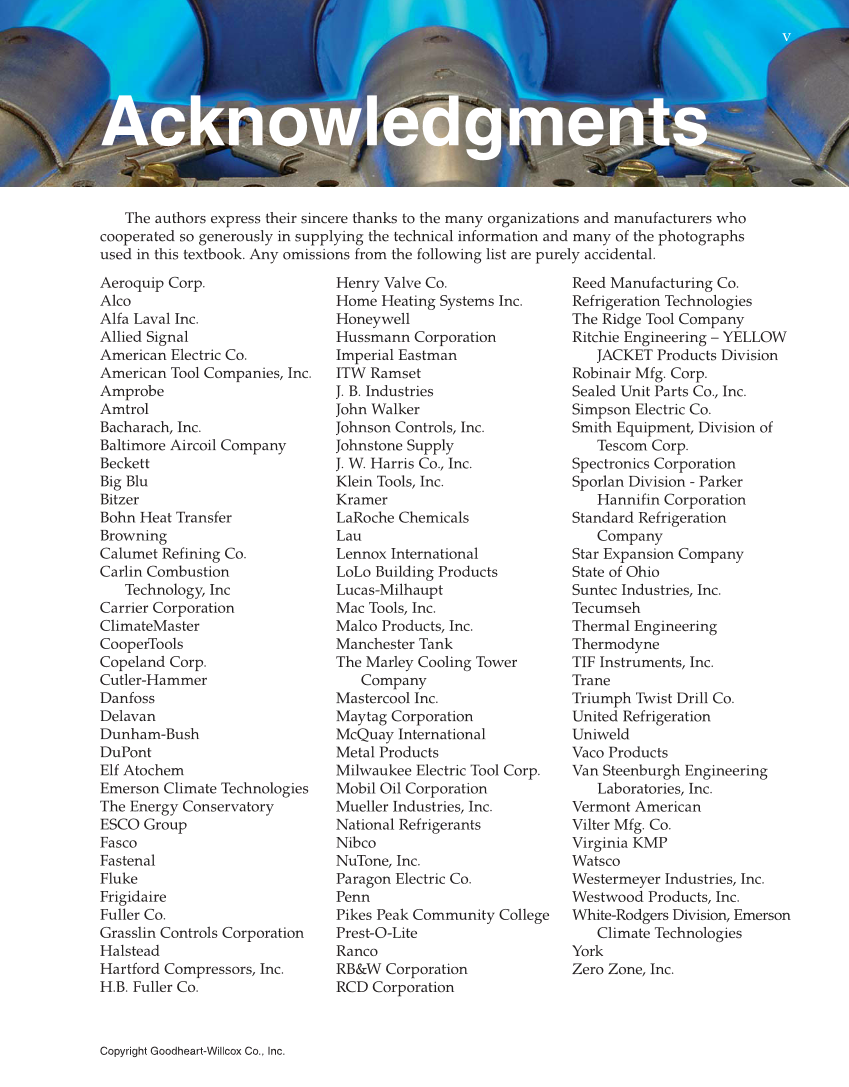 Heating and Cooling Essentials, 4th Edition page v