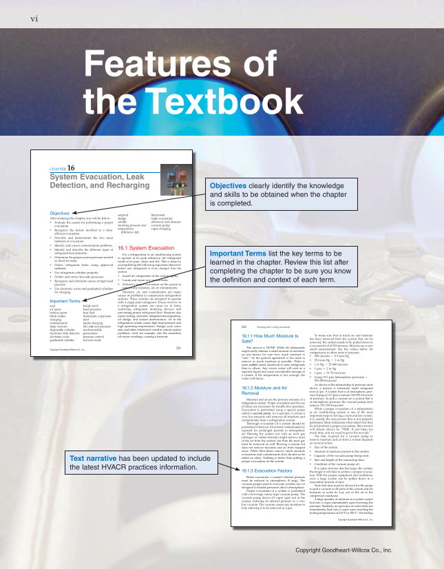 Heating and Cooling Essentials, 4th Edition page vi