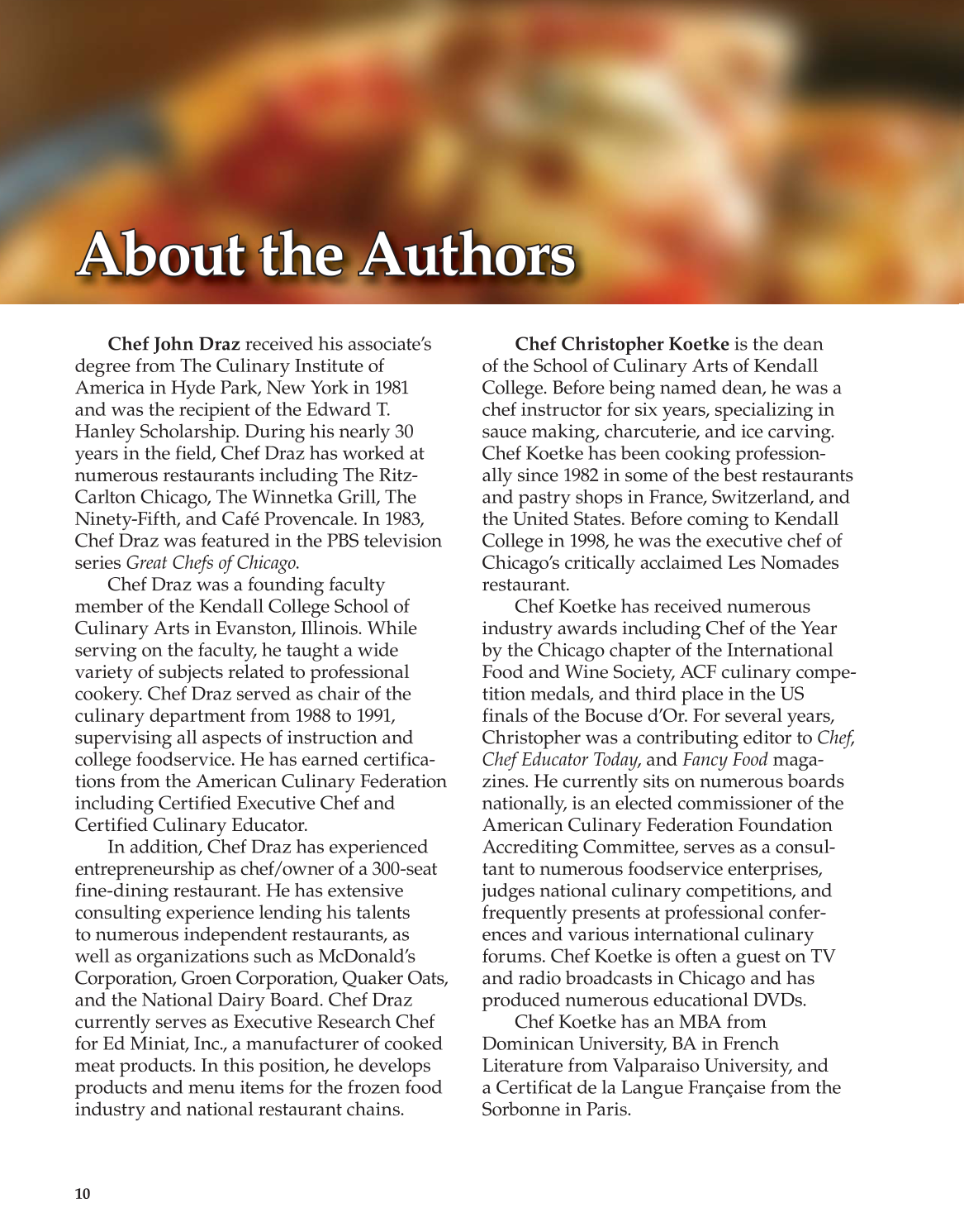 The Culinary Professional, 1st Edition page 10