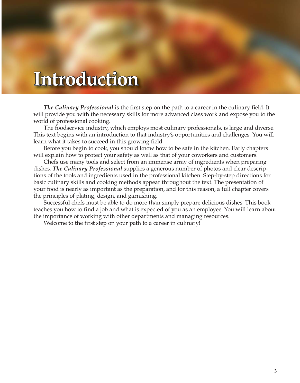 The Culinary Professional, 1st Edition page 3