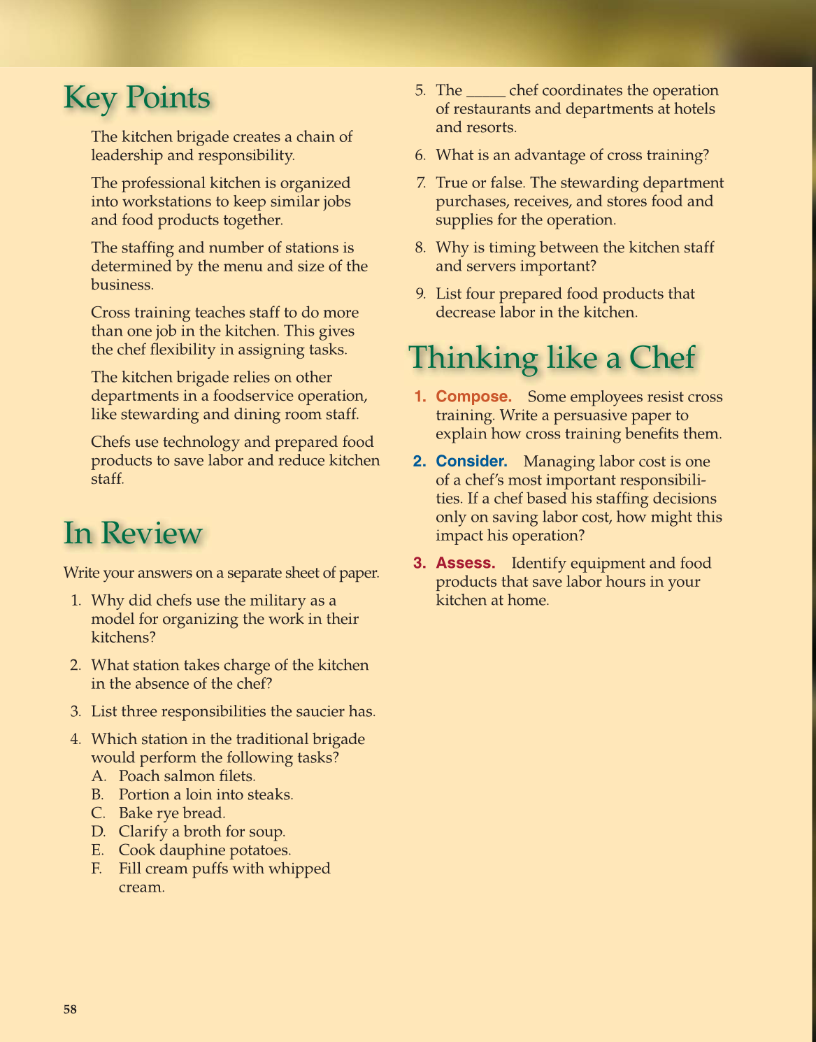 The Culinary Professional, 1st Edition page 58