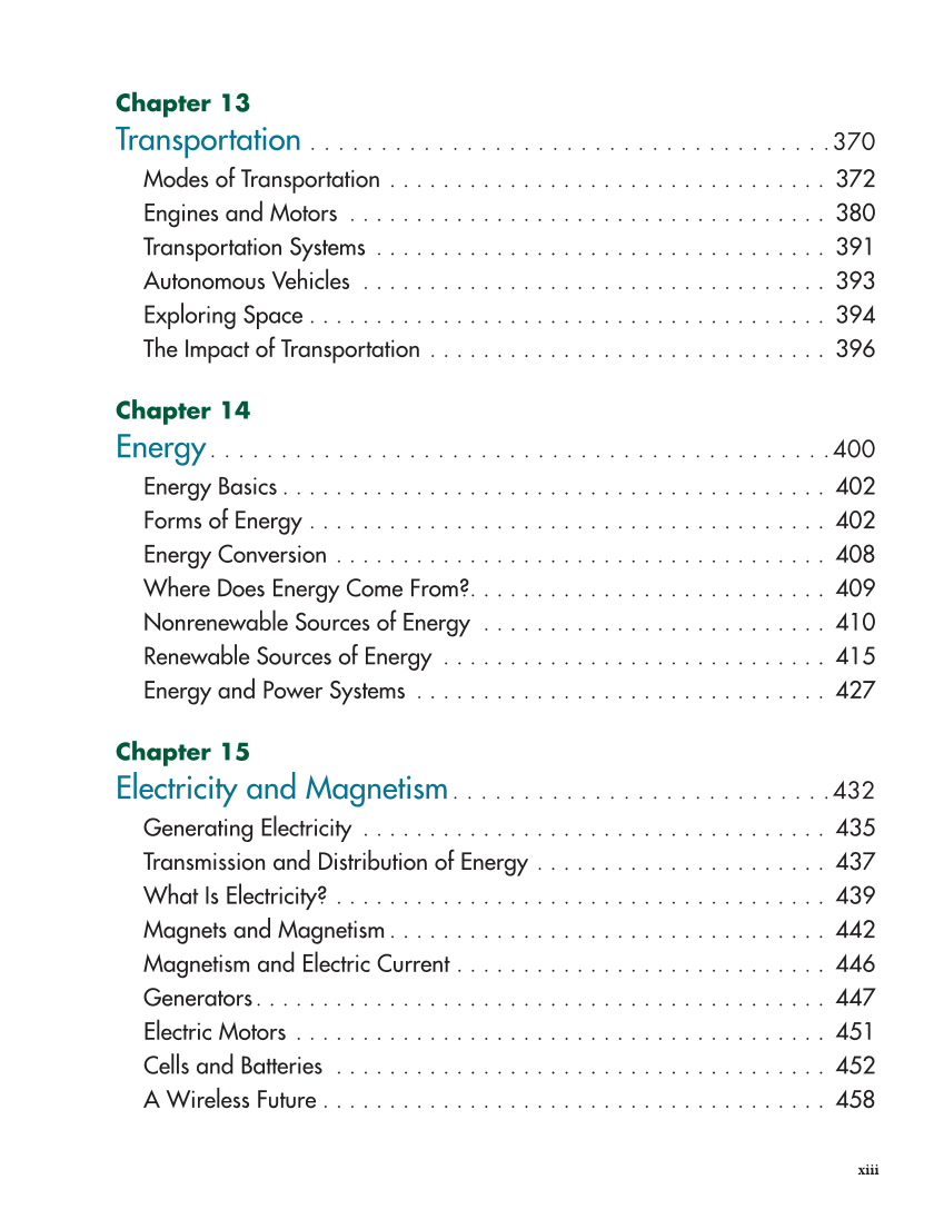 Technology: Engineering Our World, 8th Edition page xiii