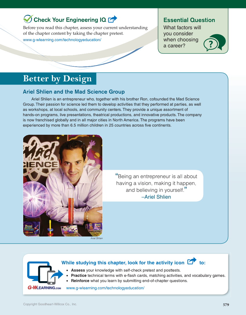 Technology: Engineering Our World, 8th Edition page 579