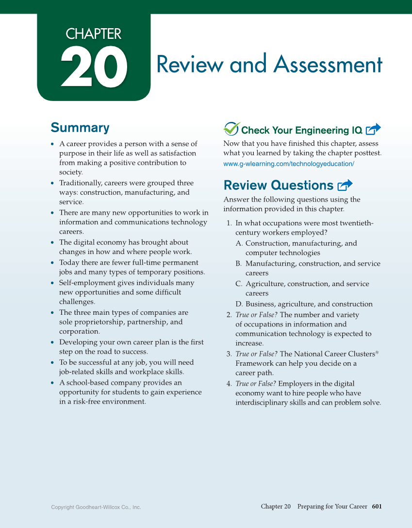 Technology: Engineering Our World, 8th Edition page 601