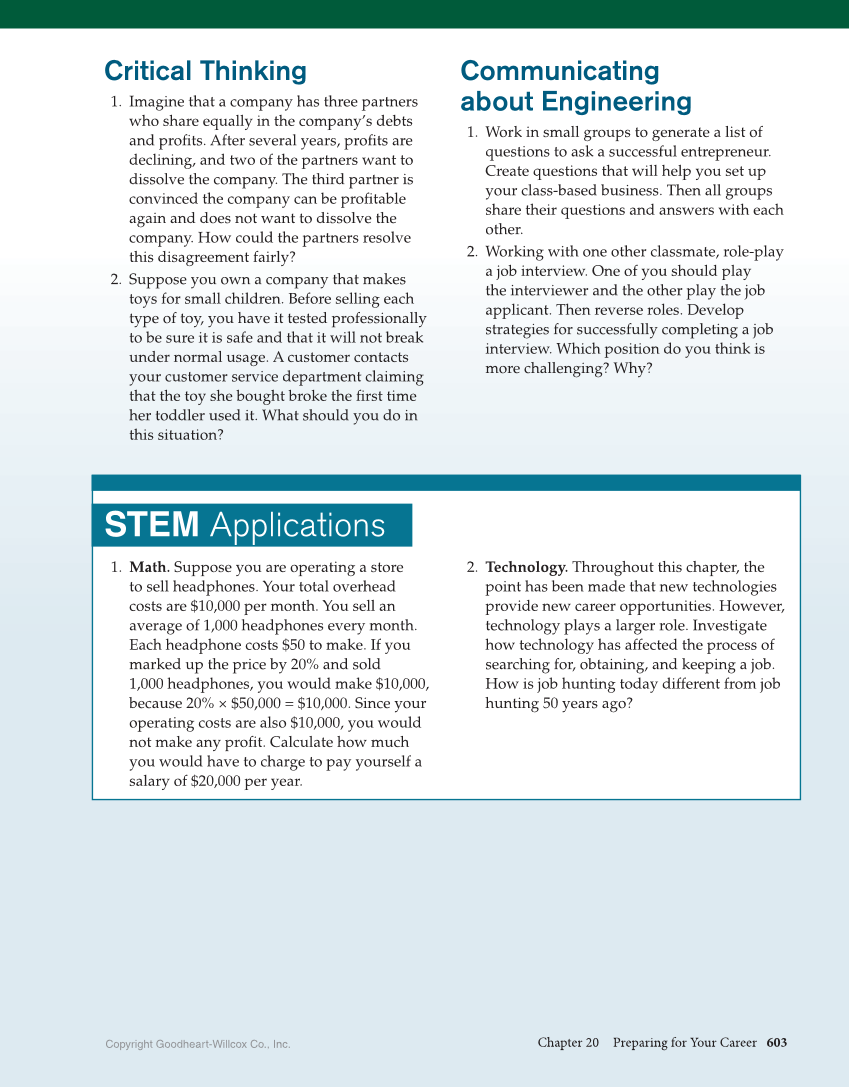 Technology: Engineering Our World, 8th Edition page 603