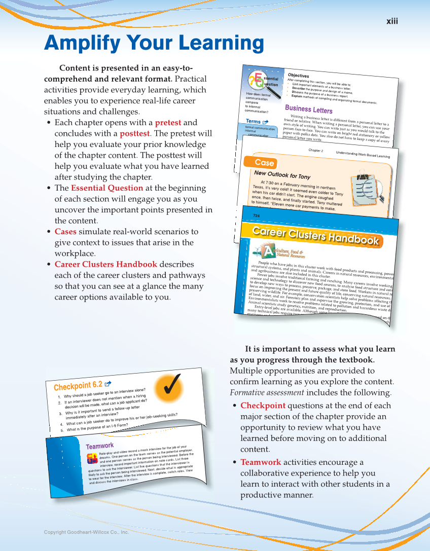 School to Career, 11th Edition page xiii