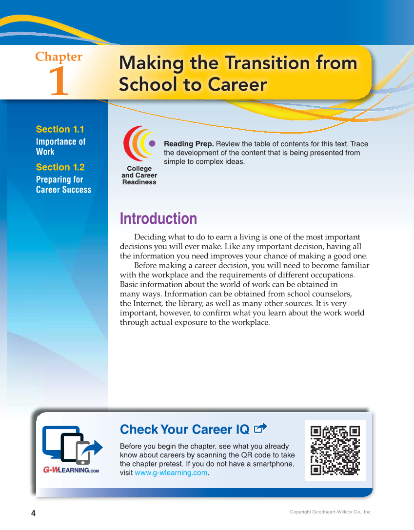 School to Career, 11th Edition page 4