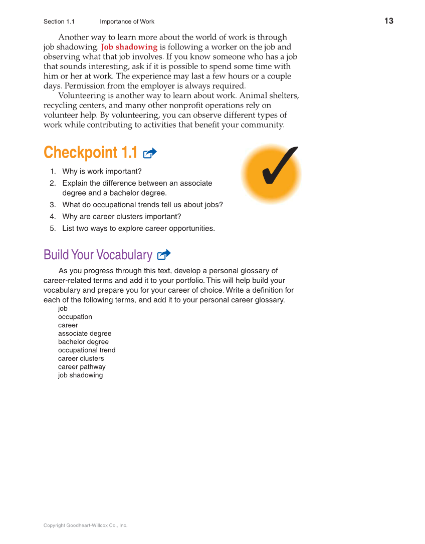 School to Career, 11th Edition page 13