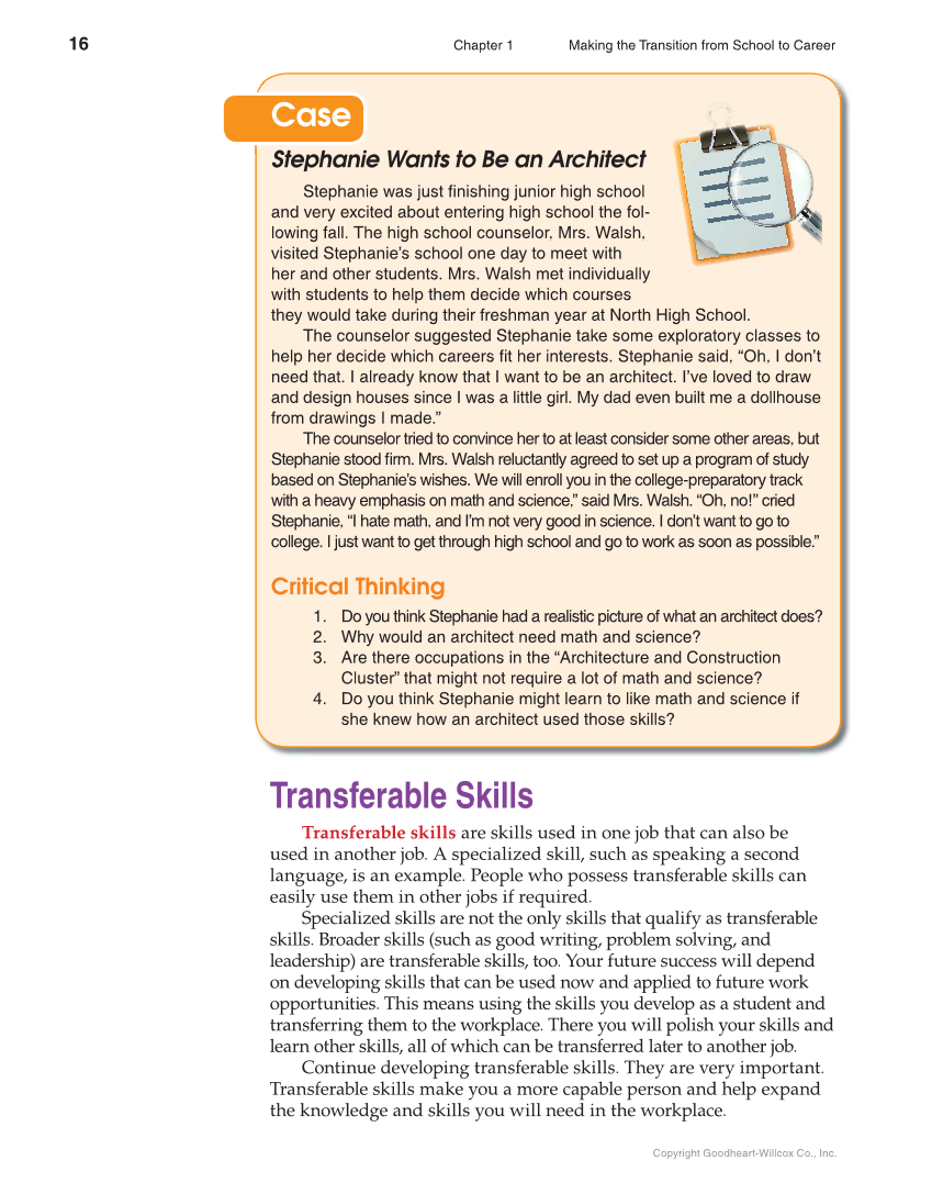 School to Career, 11th Edition page 16