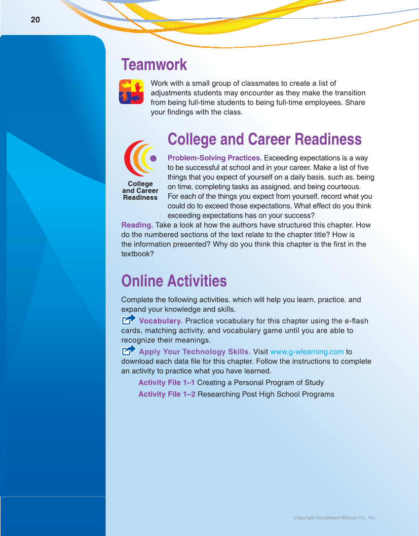 School to Career, 11th Edition page 20