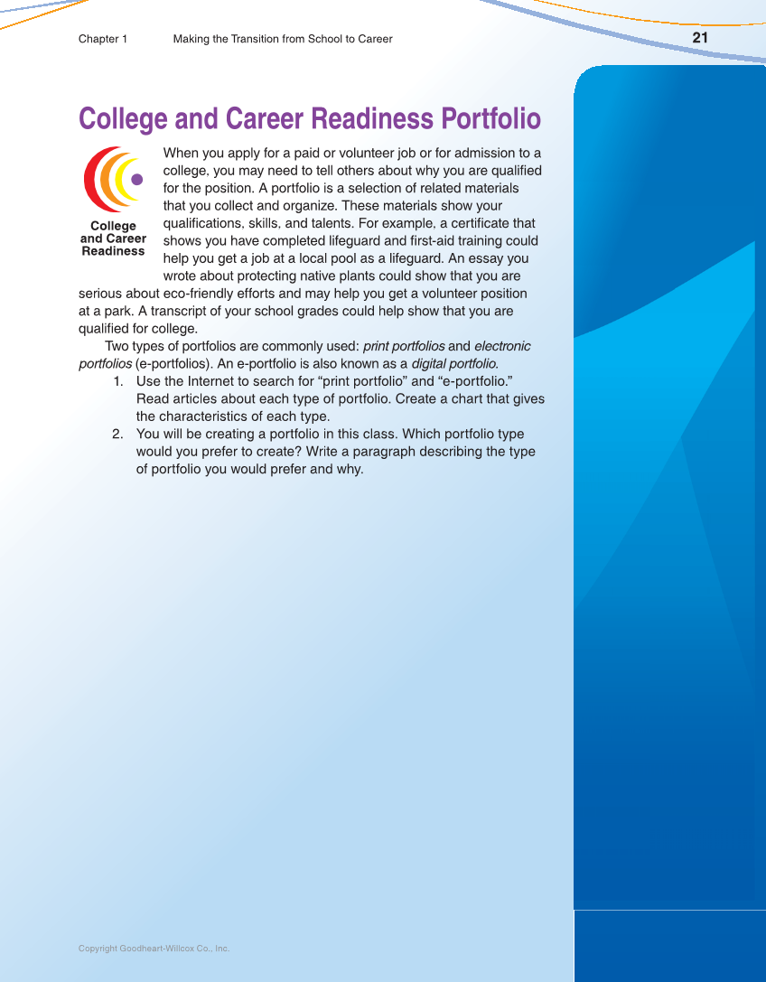 School to Career, 11th Edition page 21