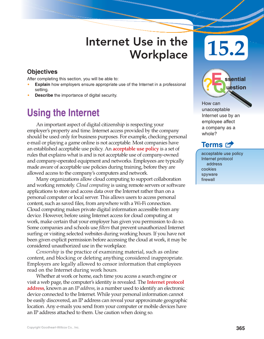 School to Career, 11th Edition page 365