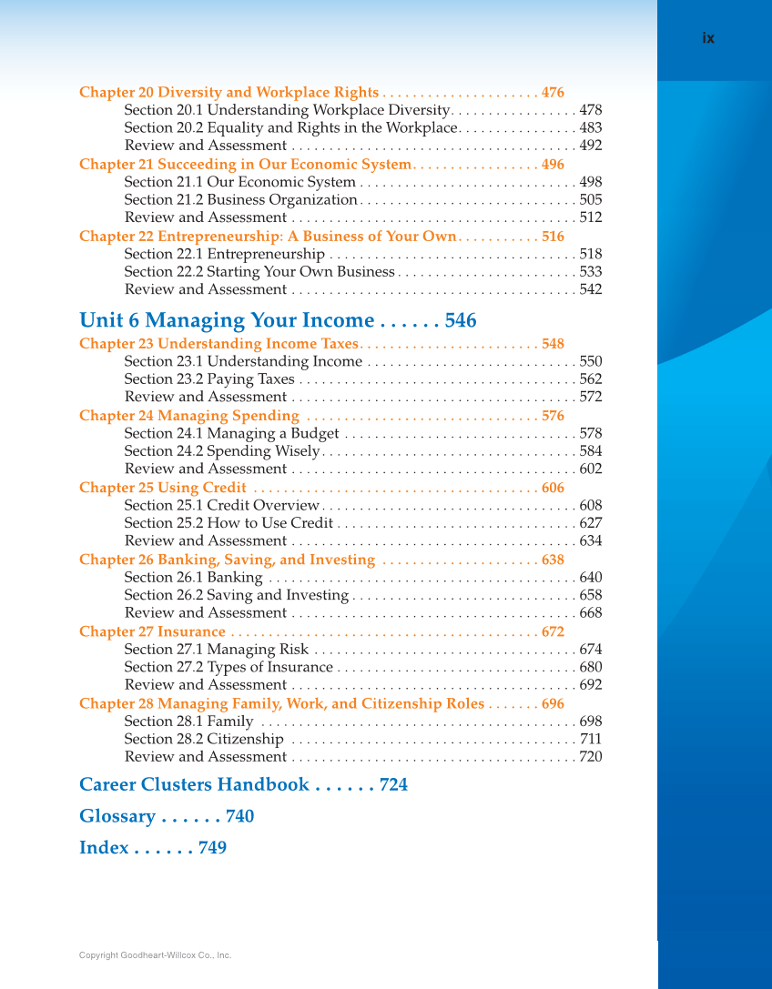 School to Career, 11th Edition page ix
