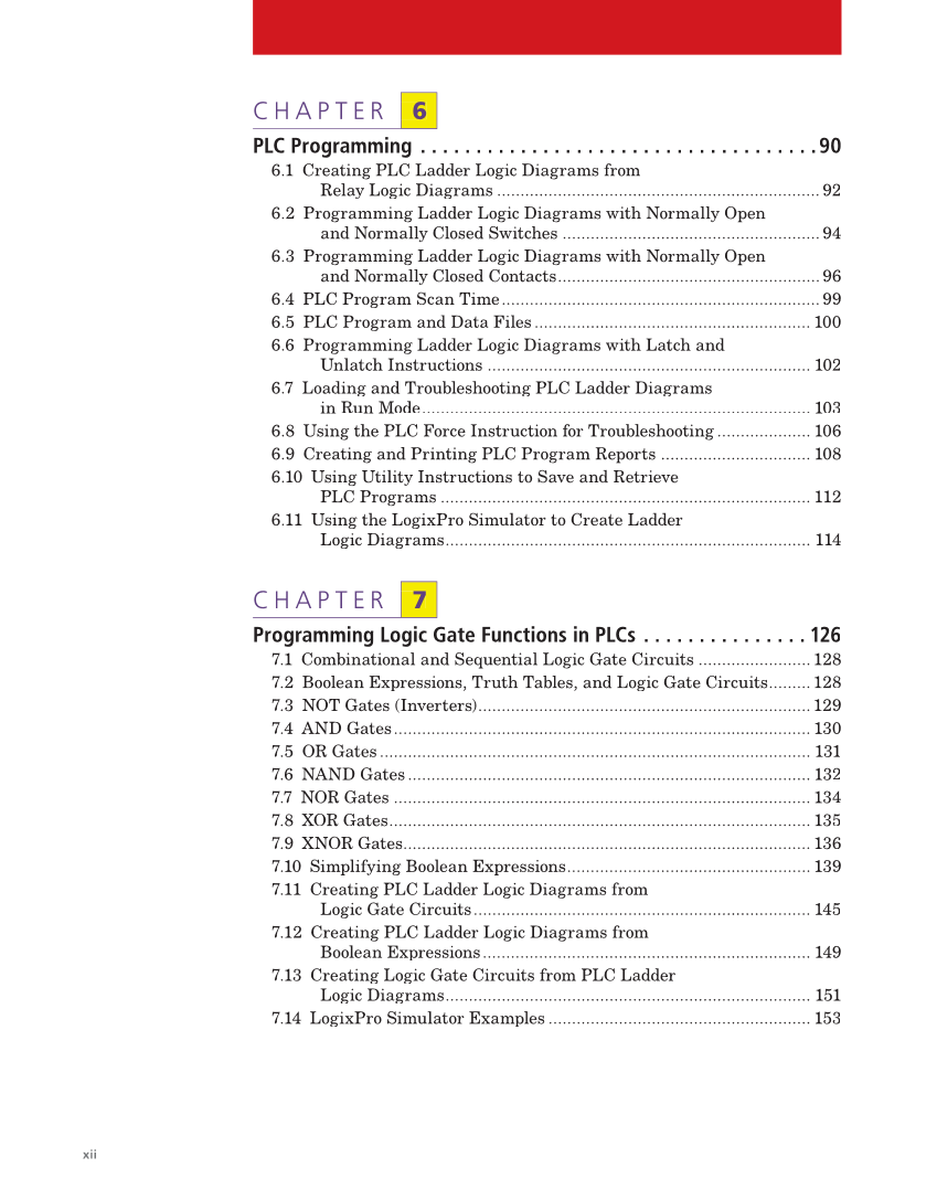 Programmable Logic Controllers: Hardware and Programming, 4th Edition page xii