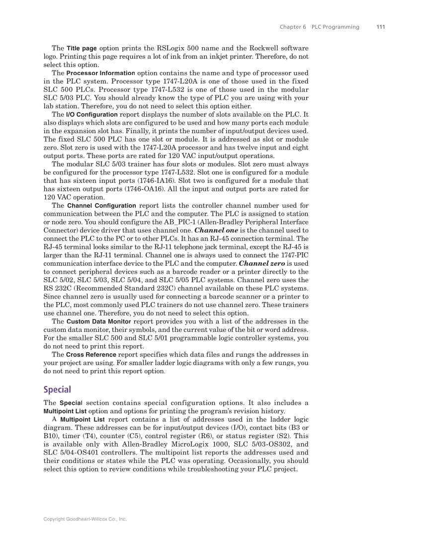 Programmable Logic Controllers: Hardware and Programming, 4th Edition page 111
