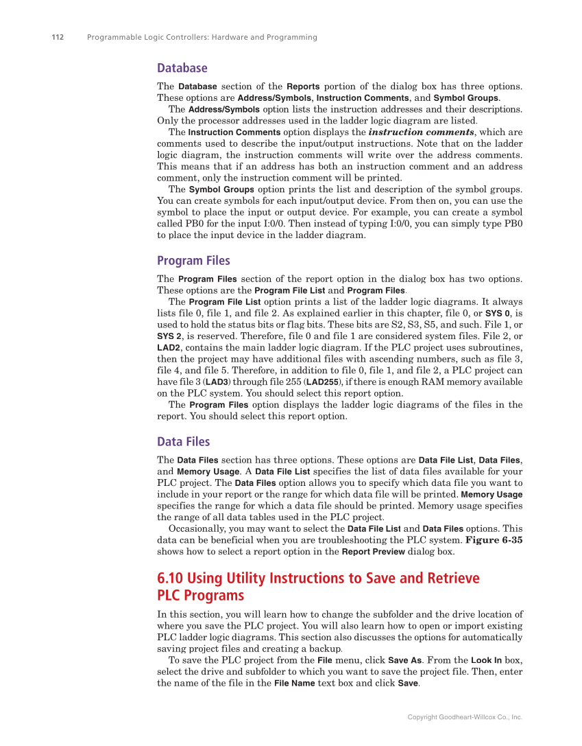 Programmable Logic Controllers: Hardware and Programming, 4th Edition page 112
