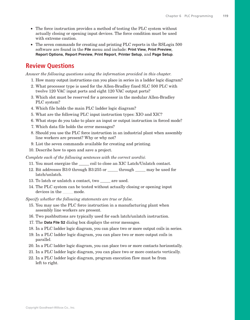 Programmable Logic Controllers: Hardware and Programming, 4th Edition page 119