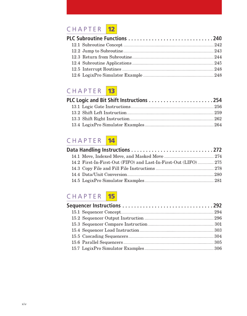 Programmable Logic Controllers: Hardware and Programming, 4th Edition page xiv
