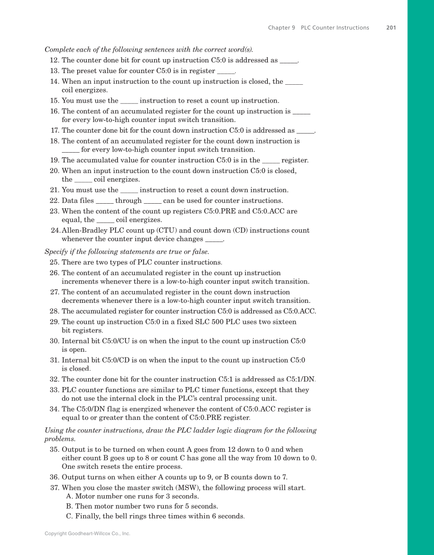 Programmable Logic Controllers: Hardware and Programming, 4th Edition page 201