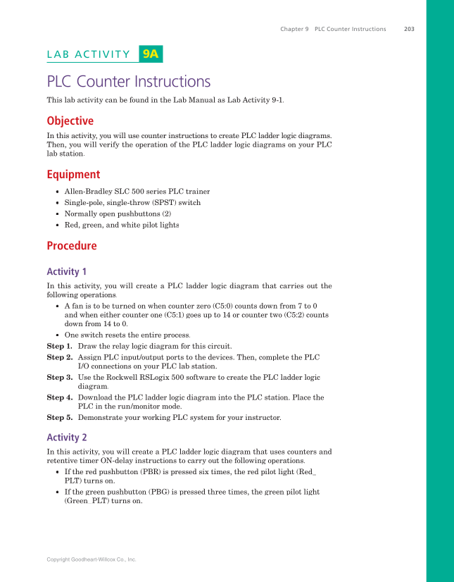 Programmable Logic Controllers: Hardware and Programming, 4th Edition page 203