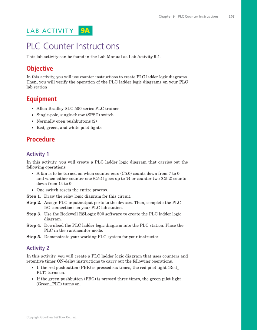 Programmable Logic Controllers: Hardware and Programming, 4th Edition page 203
